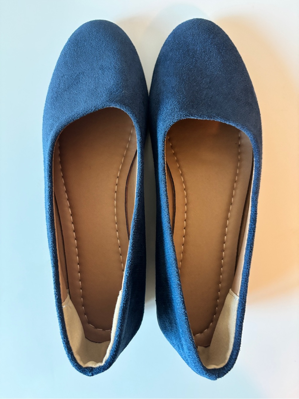 Love Navy Blue Suede Round-Toe Flat - Size 36 or 5.5